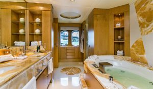 main bathroom in a luxury yacht